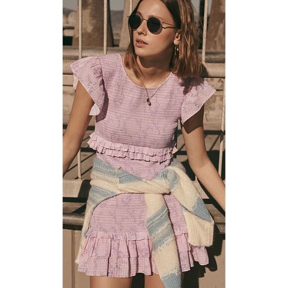 LoveShackFancy Aveline Cotton mini Dress - Passion Purple Lx Shophop Spring 2021 - Picture 2 of 10